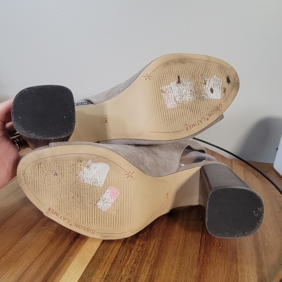 Gibson & Latimer Londyn Suede Slingbacks Booties Heels Size 10 - Picture 13 of 17